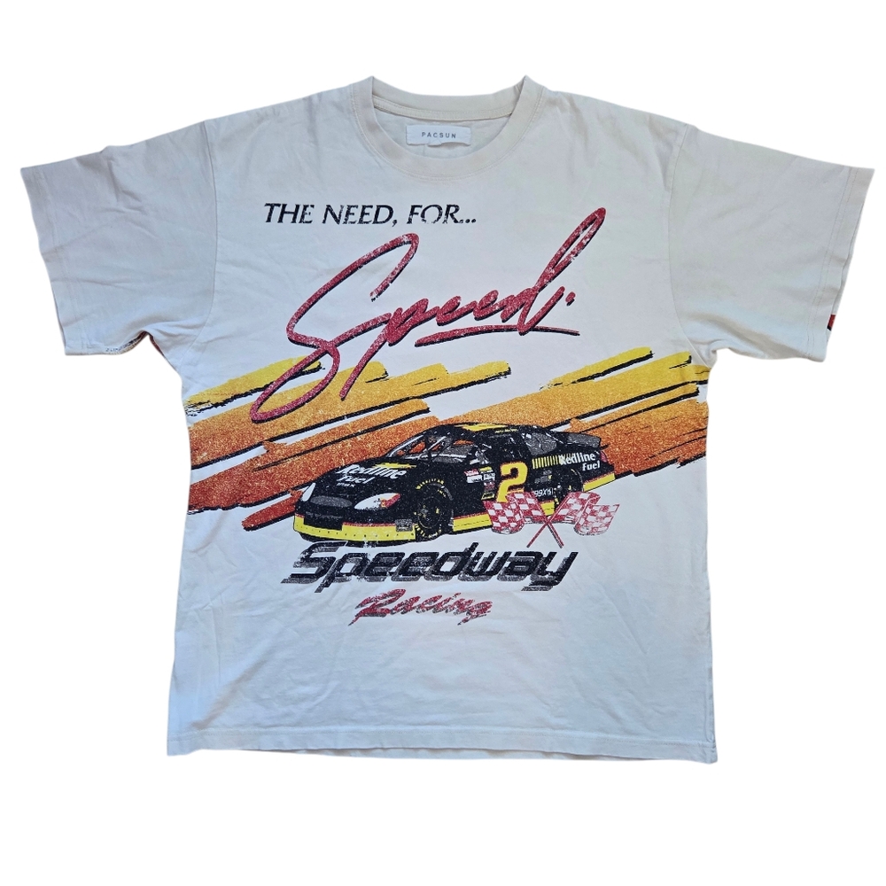 PacSun Need for Speed Speedway Racing AOP T-shirt Mens L Large - Picture 3 of 6